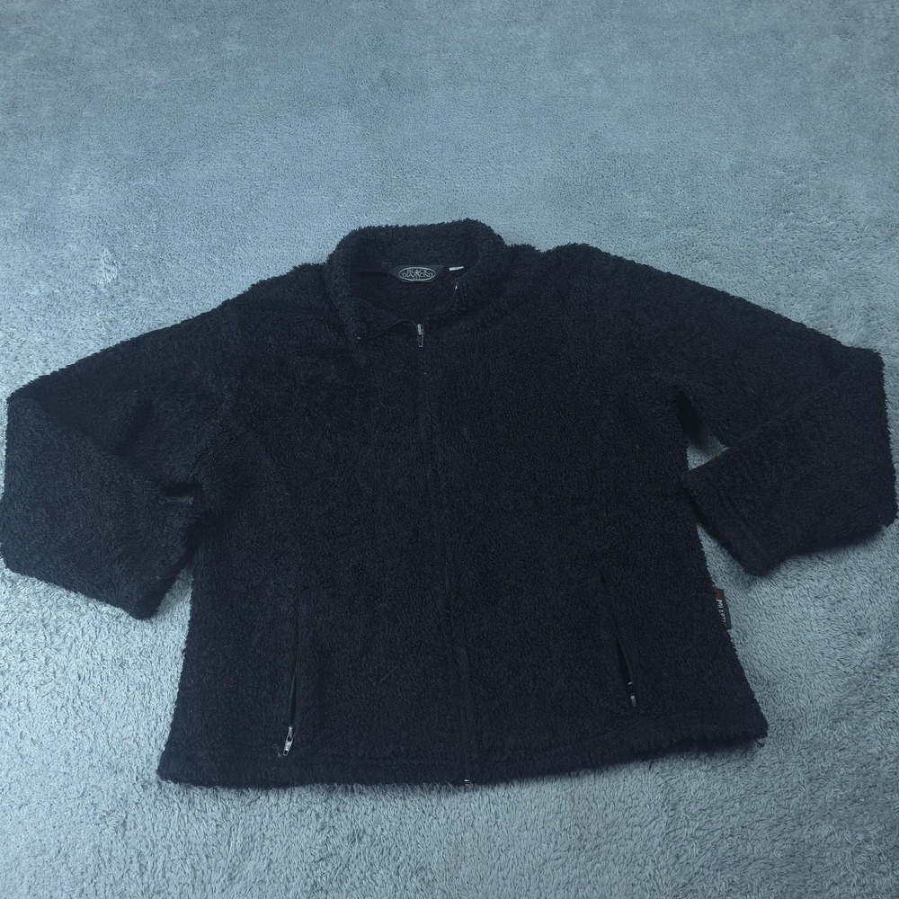 Black Diamond USA Jacket Mens Large Black Fleece Full Zip Polartec Made USA